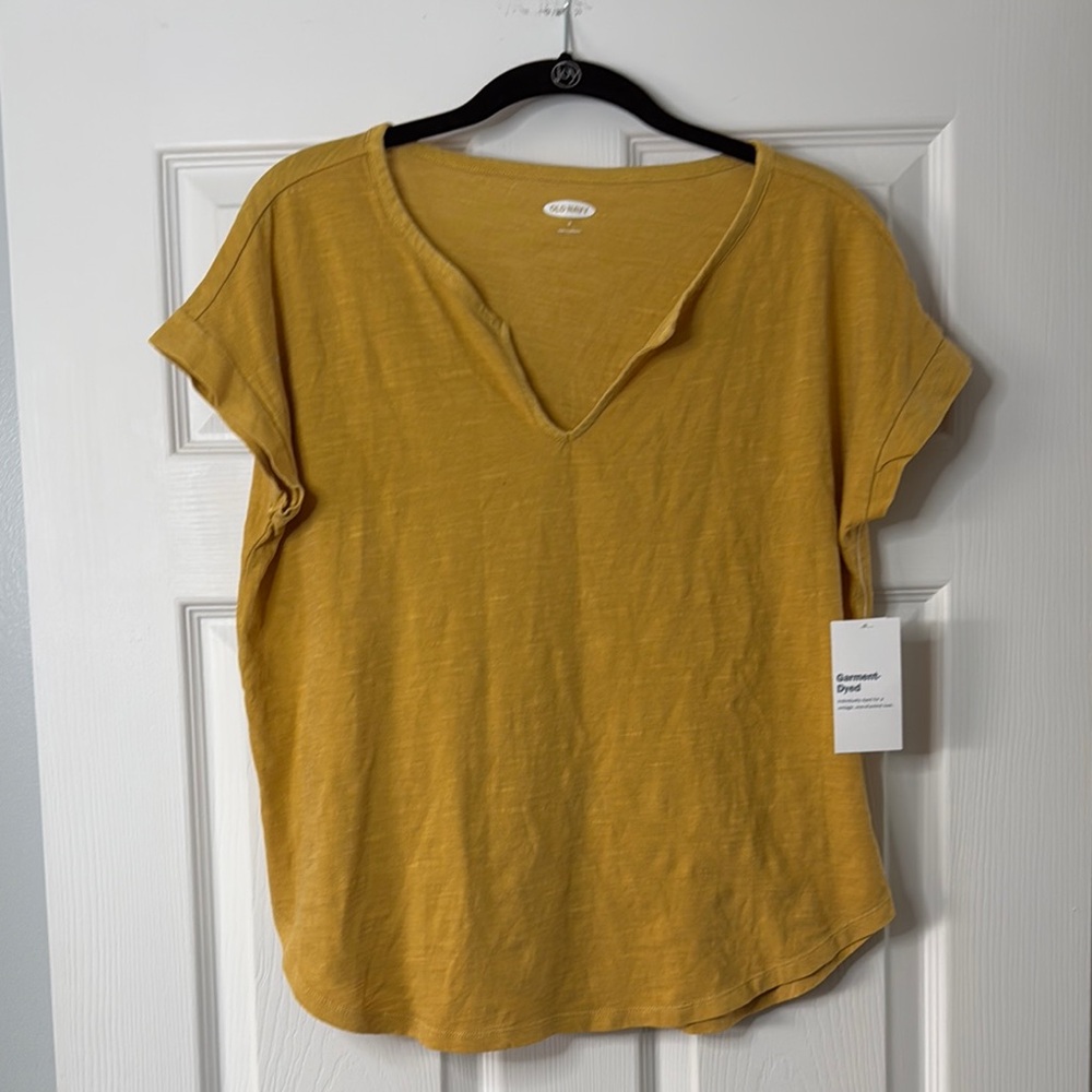 Old Navy Mustard Yellow V-Neck Tee